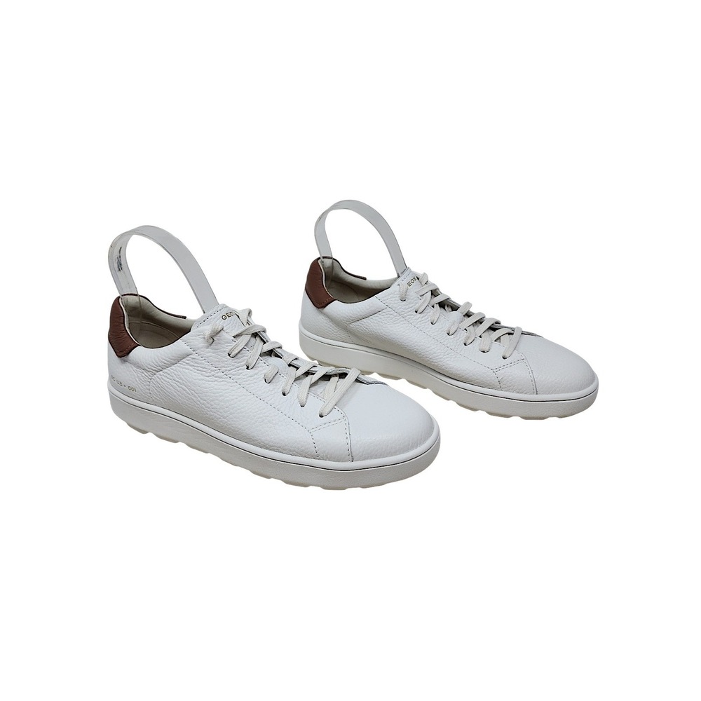Geox Spherica Sneakers 7 Men White Leather Respira Low Top Shoes Trainers Skater